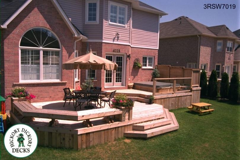 3 Level Diy Deck Plans Three Level Deck With A Spa Privacy Screen Bench Planters