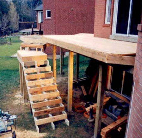 A landing used to break up the stairs into 2 sections and change stair direction.