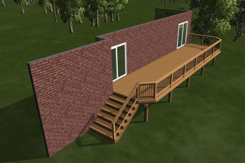 High Diy Deck Plans Drawing Of A Large High Single Level Deck
